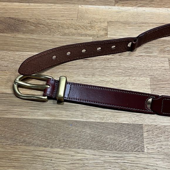 VINTAGE FOSSIL BROWN SEGMENTED BRIDLE LEATHER BELT#BT7025 WOMEN’S SIZE LARGE - Picture 6 of 15